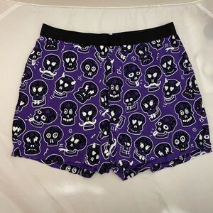 MeUndies Men’s Purple Skull Patterned Boxer Shorts - Size L